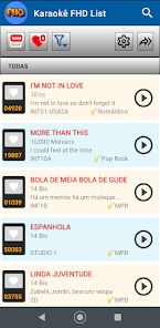 tela do Karaokê FHD List